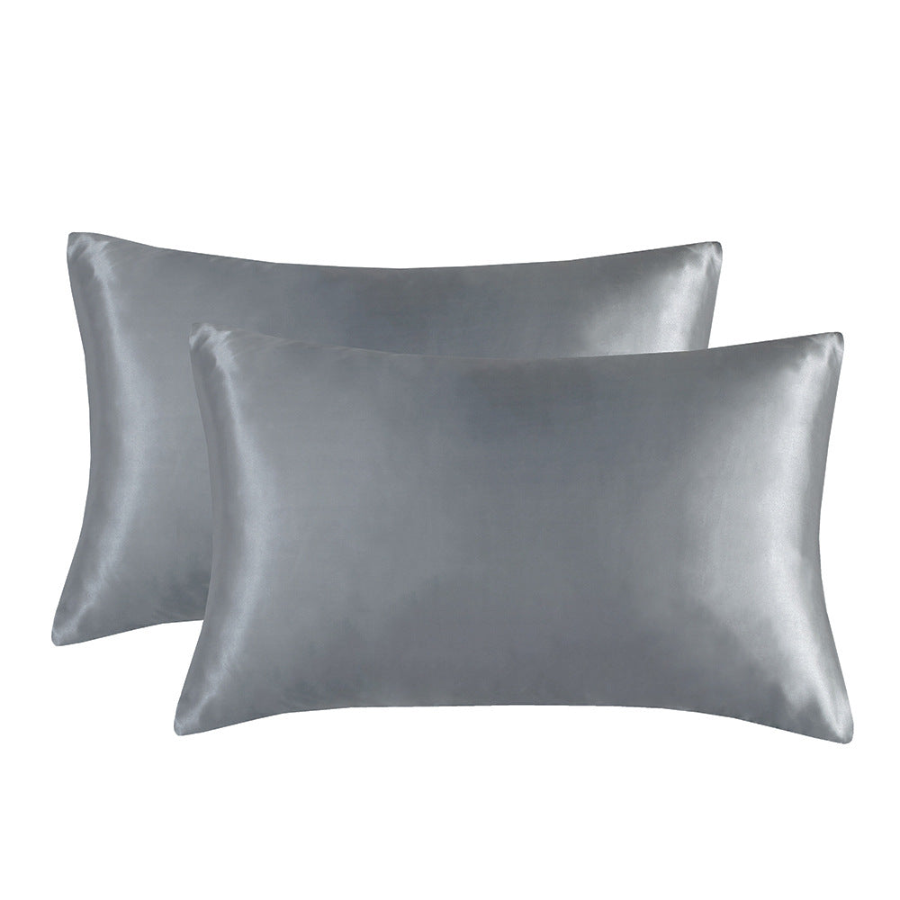 Imitation Silk Pillowcase - Solid Color - Calm Cloud Bedding